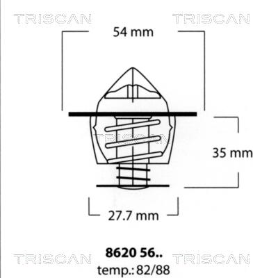 Triscan 8620 5682 - Термостат, охладителна течност vvparts.bg