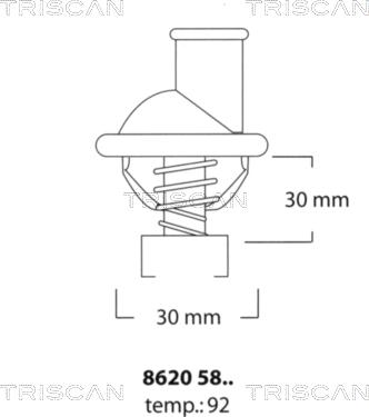 Triscan 8620 5892 - Термостат, охладителна течност vvparts.bg