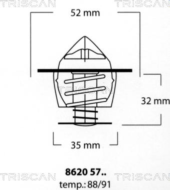 Triscan 8620 5791 - Термостат, охладителна течност vvparts.bg