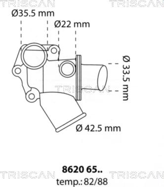 Triscan 8620 6588 - Термостат, охладителна течност vvparts.bg