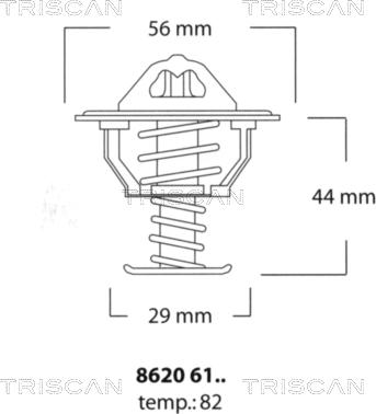 Triscan 8620 6182 - Термостат, охладителна течност vvparts.bg