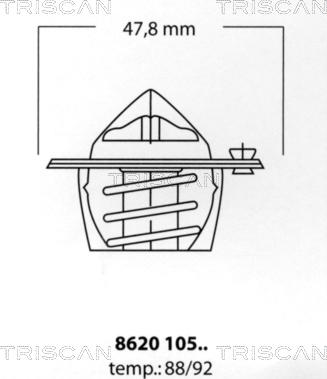 Triscan 8620 10588 - Термостат, охладителна течност vvparts.bg