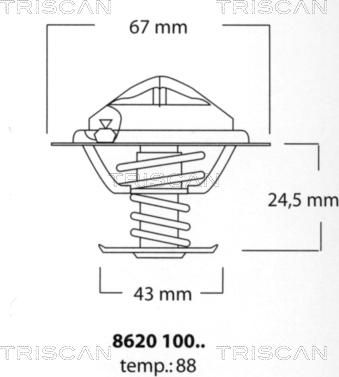 Triscan 8620 10088 - Термостат, охладителна течност vvparts.bg