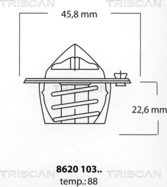 Triscan 8620 10388 - Термостат, охладителна течност vvparts.bg