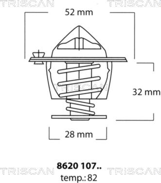 Triscan 8620 10782 - Термостат, охладителна течност vvparts.bg