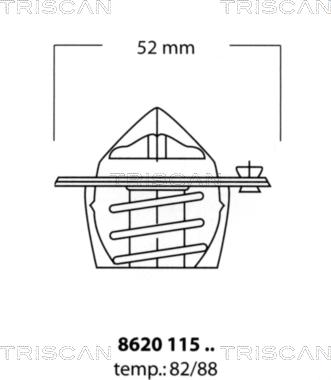 Triscan 8620 11582 - Термостат, охладителна течност vvparts.bg