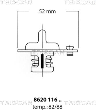 Triscan 8620 11688 - Термостат, охладителна течност vvparts.bg