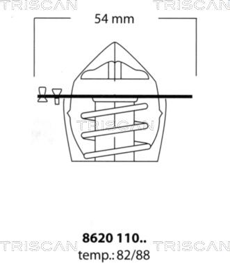 Triscan 8620 11082 - Термостат, охладителна течност vvparts.bg