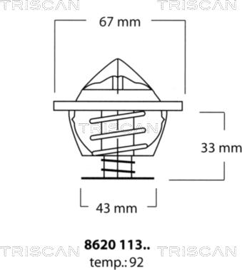 Triscan 8620 11392 - Термостат, охладителна течност vvparts.bg