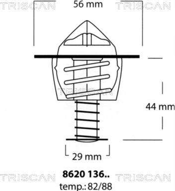 Triscan 8620 13688 - Термостат, охладителна течност vvparts.bg