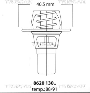 Triscan 8620 13091 - Термостат, охладителна течност vvparts.bg