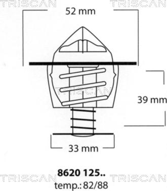 Triscan 8620 12588 - Термостат, охладителна течност vvparts.bg