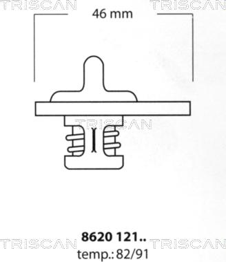 Triscan 8620 12191 - Термостат, охладителна течност vvparts.bg