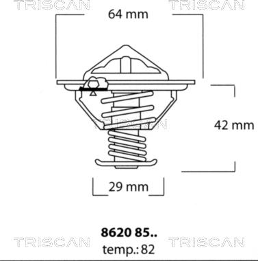 Triscan 8620 8582 - Термостат, охладителна течност vvparts.bg