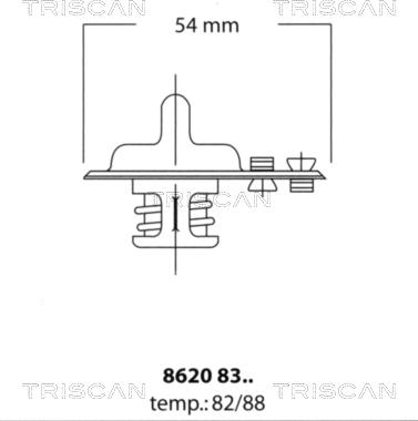 Triscan 8620 8388 - Термостат, охладителна течност vvparts.bg