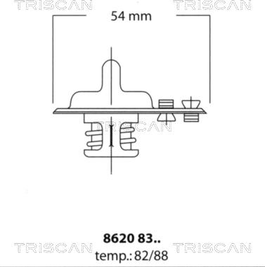 Triscan 8620 8382 - Термостат, охладителна течност vvparts.bg