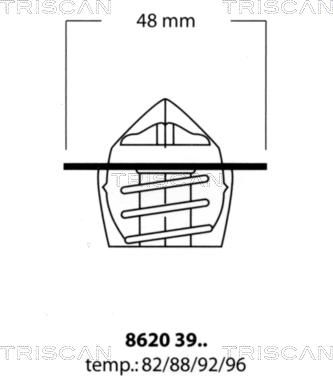 Triscan 8620 3988 - Термостат, охладителна течност vvparts.bg