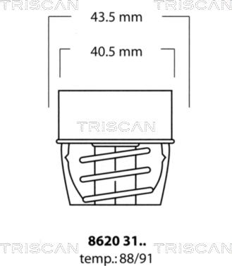 Triscan 8620 3191 - Термостат, охладителна течност vvparts.bg