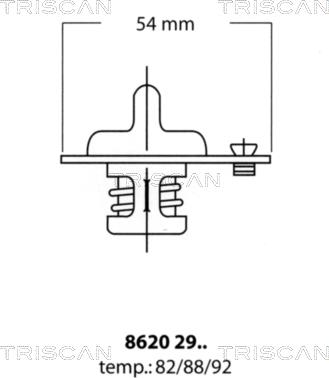 Triscan 8620 2992 - Термостат, охладителна течност vvparts.bg