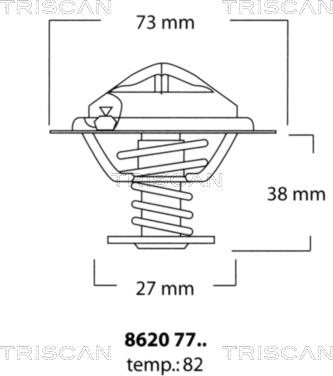 Triscan 8620 7782 - Термостат, охладителна течност vvparts.bg