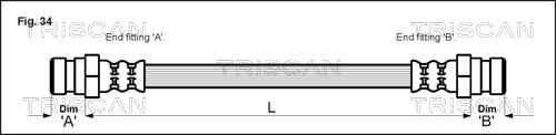 Triscan 8150 43207 - Спирачен маркуч vvparts.bg