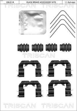 Triscan 8105 431661 - Комплект принадлежности, дискови накладки vvparts.bg