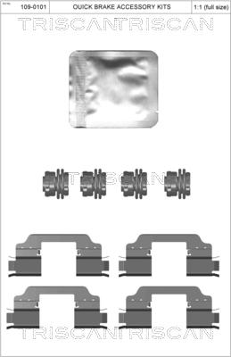 Triscan 8105 161623 - Комплект принадлежности, дискови накладки vvparts.bg