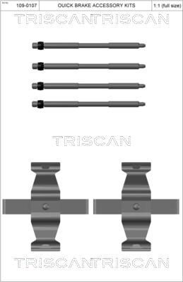 Triscan 8105 111638 - Комплект принадлежности, дискови накладки vvparts.bg