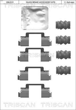 Triscan 8105 291629 - Комплект принадлежности, дискови накладки vvparts.bg