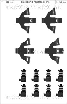 Triscan 8105 291626 - Комплект принадлежности, дискови накладки vvparts.bg