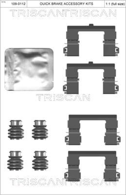 Triscan 8105 241628 - Комплект принадлежности, дискови накладки vvparts.bg