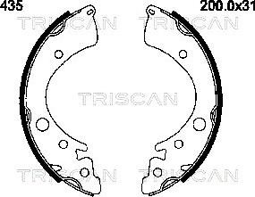 Triscan 8100 40435 - Комплект спирачна челюст vvparts.bg