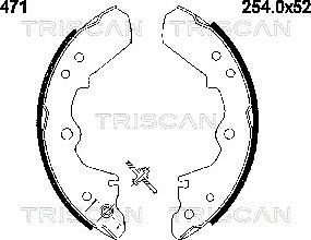 Triscan 8100 60471 - Комплект спирачна челюст vvparts.bg