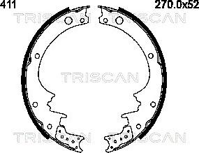 Triscan 8100 14411 - Комплект спирачна челюст vvparts.bg