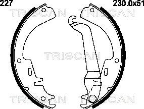 Triscan 8100 16517 - Комплект спирачна челюст vvparts.bg