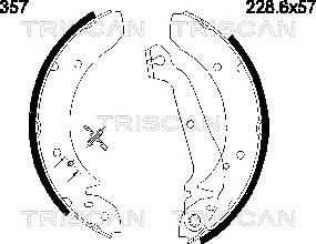Triscan 8100 16357 - Комплект спирачна челюст vvparts.bg