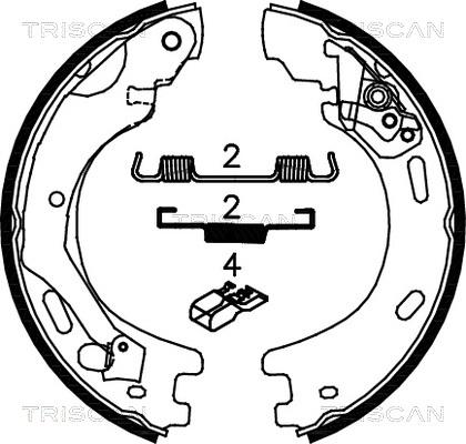 Triscan 8100 17015 - Комплект спирачна челюст, ръчна спирачка vvparts.bg