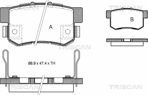 Triscan 8110 40058 - Комплект спирачно феродо, дискови спирачки vvparts.bg