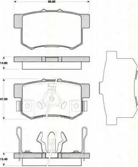 Triscan 8110 40014 - Комплект спирачно феродо, дискови спирачки vvparts.bg