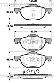 Triscan 8110 40010 - Комплект спирачно феродо, дискови спирачки vvparts.bg