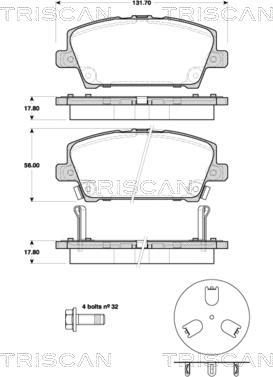 Triscan 8110 40013 - Комплект спирачно феродо, дискови спирачки vvparts.bg