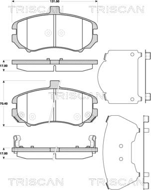 Triscan 8110 43034 - Комплект спирачно феродо, дискови спирачки vvparts.bg