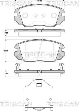 Triscan 8110 43033 - Комплект спирачно феродо, дискови спирачки vvparts.bg