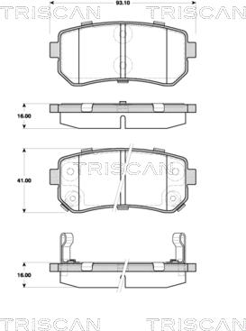 Triscan 8110 43032 - Комплект спирачно феродо, дискови спирачки vvparts.bg