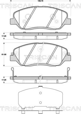 Triscan 8110 43029 - Комплект спирачно феродо, дискови спирачки vvparts.bg