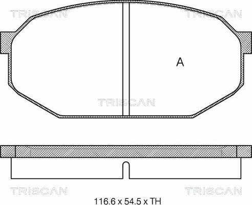 Triscan 8110 42012 - Комплект спирачно феродо, дискови спирачки vvparts.bg