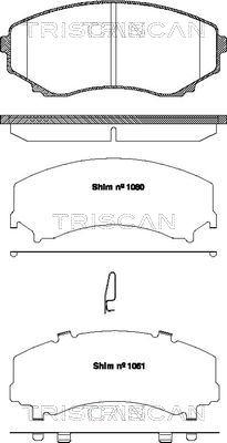 Triscan 8110 50022 - Комплект спирачно феродо, дискови спирачки vvparts.bg