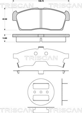 Triscan 8110 69015 - Комплект спирачно феродо, дискови спирачки vvparts.bg
