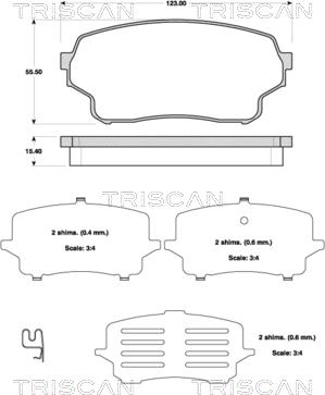 Triscan 8110 69016 - Комплект спирачно феродо, дискови спирачки vvparts.bg