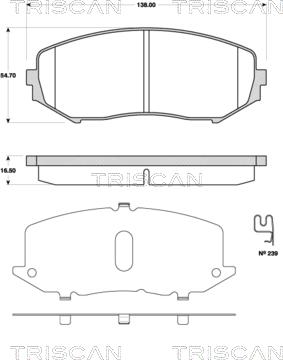 Triscan 8110 69018 - Комплект спирачно феродо, дискови спирачки vvparts.bg